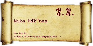 Nika Mínea névjegykártya